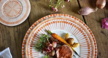 Veal Fillet, shallot flower and black garlic gravy